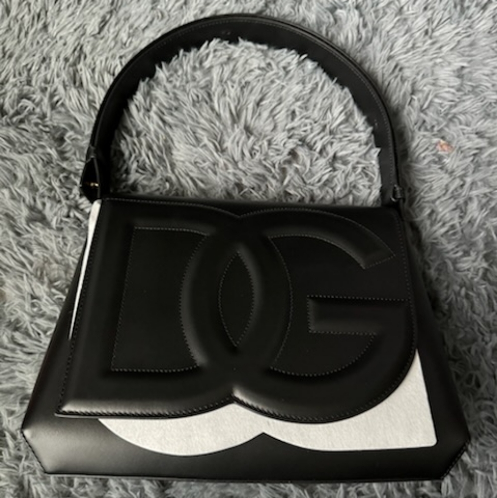 Dolce & Gabbana Black and White Logo Shoulder Bag